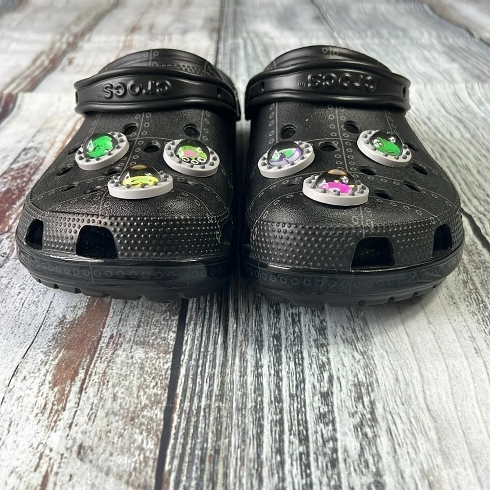Crocs x Ron English Area 54 Boys: Black Slip On Clog Sandals Mens Size 12